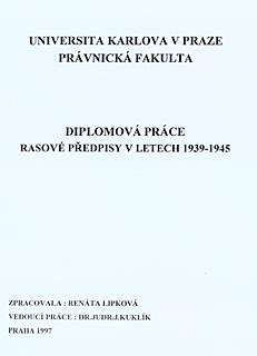 Tituln� strana diplomov� pr�ce
